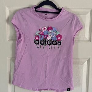 Adidas floral and pink athletic wear top